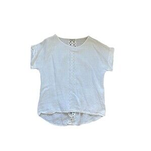 terzo millennio linen top Size M Crochet Back Detail